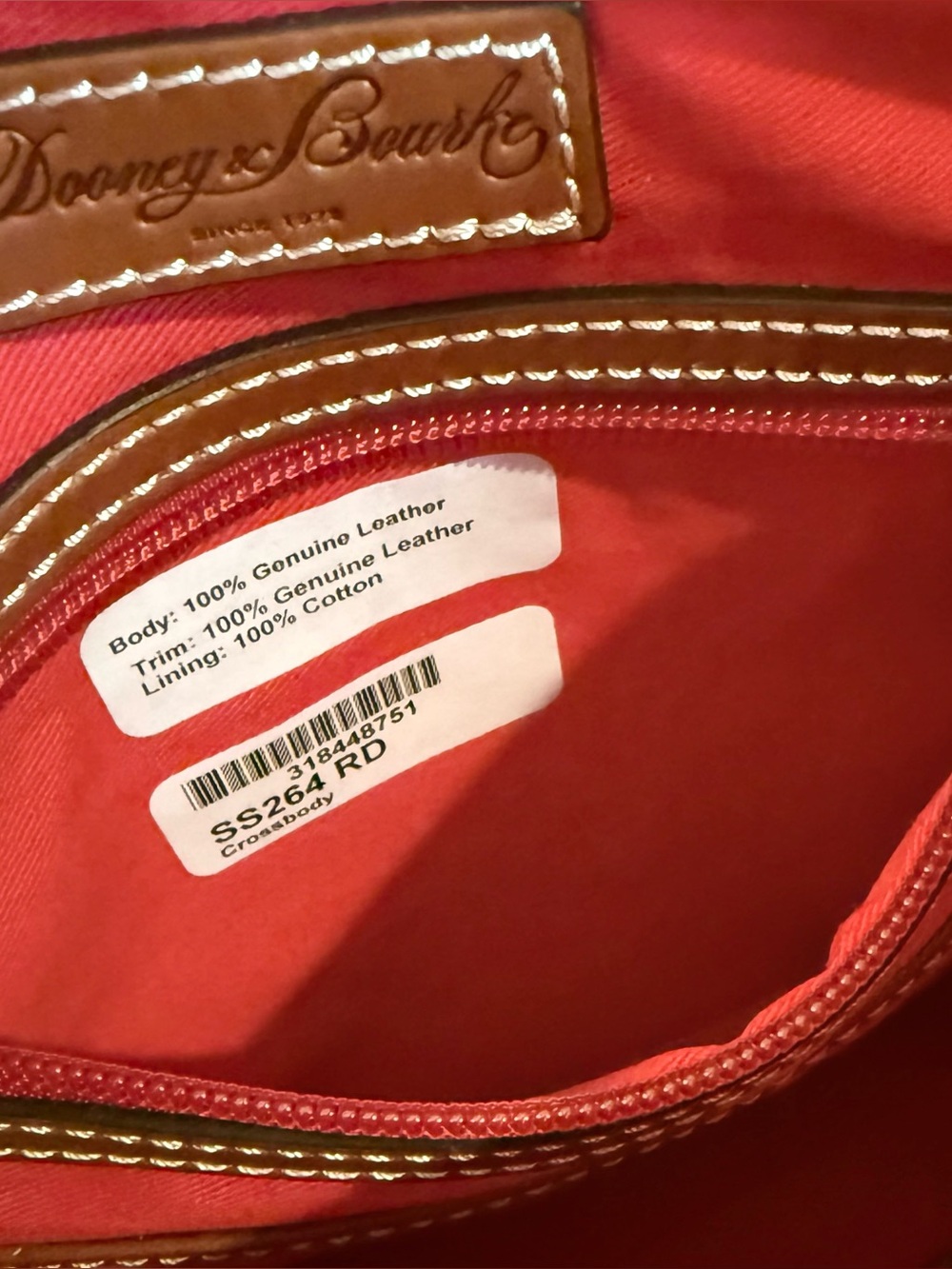 Dooney & Bourke Red Suede Crossbody - Picture 6 of 8